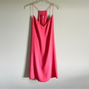 Elaine Turner Racerback Slip Dress Salmon Pink Size L